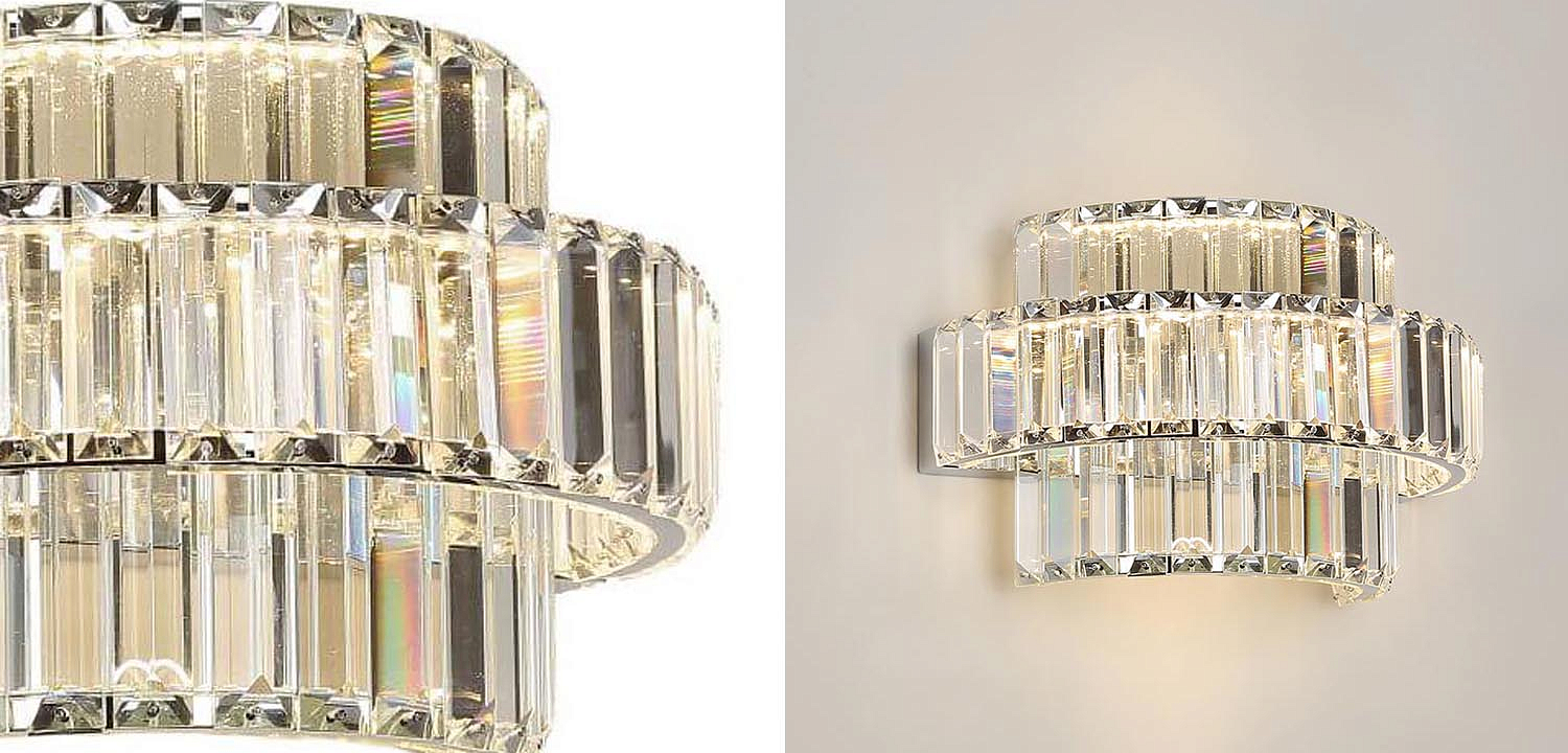 Бра Crystal Shine Linda Chrome Wall Lamp B Бра Crystal Shine Linda Chrome Wall Lamp B - Loft-Concept в Грозном