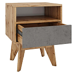 Тумба прикроватная с ящиком и фасадом цвета серый бетон Grace of Furniture варинант исполнения - 2 | Loft Concept в Грозном
