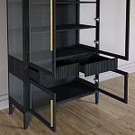 Витрина Primo со стеклянными фасадами и 2 ящиками Черный дуб варинант исполнения - 8 | Loft Concept в Грозном