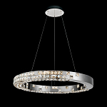 Люстра серебряная в форме кольца с мозаичным хрустальным оформлением Sparks of Crystal варинант исполнения - 3 | Loft Concept в Грозном