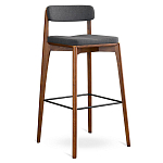 Барный стул из массива ясеня с обивкой из рогожки Elegant Ash варинант исполнения - 3 | Loft Concept в Грозном