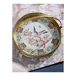 Блюдо фарфоровое с бронзовой ручкой Paradise Dish with Handle варинант исполнения - 4 | Loft Concept в Грозном