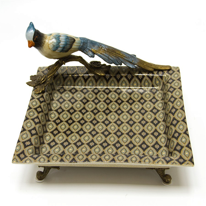 Блюдо Bird Geometry Мульти Бронза в Грозном | Loft Concept 