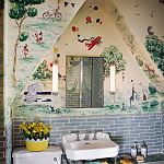 Обои ручная роспись Promenade Original colourway on cream painted silk варинант исполнения - 1 | Loft Concept в Грозном