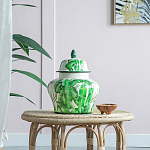 Ваза с зелёными листьями и крышкой Vase Green Leaves варинант исполнения - 5 | Loft Concept в Грозном