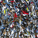 Ковер прямоугольный разноцветный из джинсовой одежды Zero Waste варинант исполнения - 2 | Loft Concept в Грозном