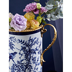 Ваза с бронзовыми ручками и синим цветочным узором Blue & White Ornament варинант исполнения - 6 | Loft Concept в Грозном