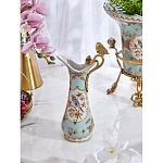 Кувшин с цветочным рисунком и бронзовой ручкой Blue Garden варинант исполнения - 6 | Loft Concept в Грозном