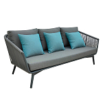 Диван трехместный уличный серый Gray Fiber варинант исполнения - 1 | Loft Concept в Грозном