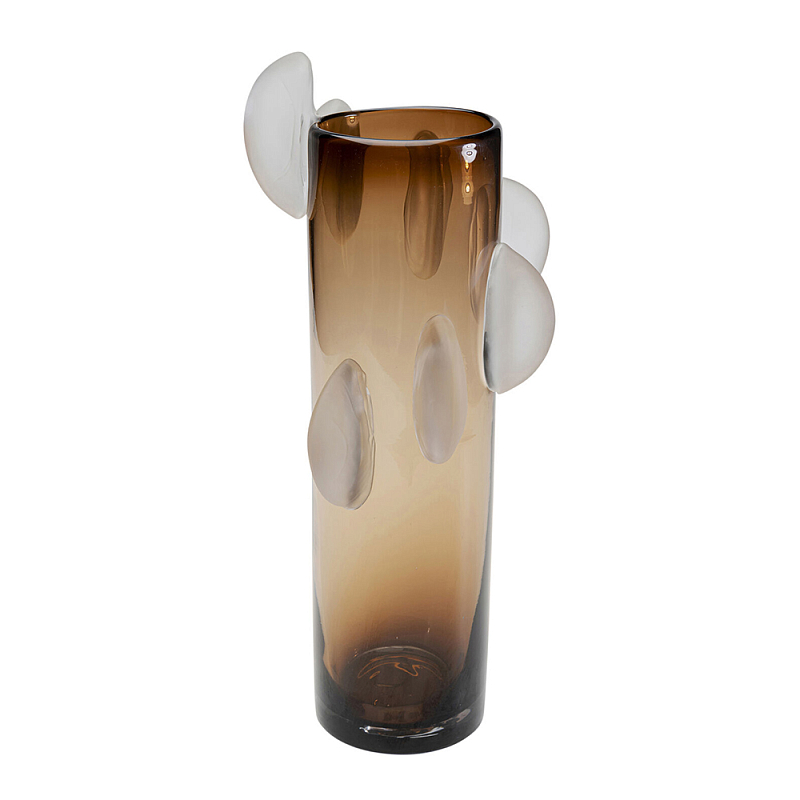 Ваза коричневая Forma Mare со стеклянными вставками Коричневый Прозрачный в Грозном | Loft Concept 