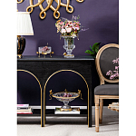 Чаша из прозрачного стекла на бронзовых ножках в виде стрекоз Eden Garden варинант исполнения - 5 | Loft Concept в Грозном