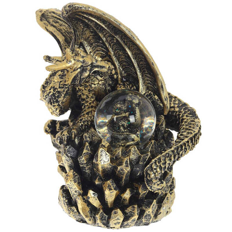 Декоративная статуэтка Дракон со стеклянным шаром Dragon and Glass Ball Gold Black Золотой Черный Прозрачное Стекло Декоративная статуэтка Дракон со стеклянным шаром Dragon and Glass Ball Gold Black Золотой Черный Прозрачное Стекло в Грозном | Loft Concept