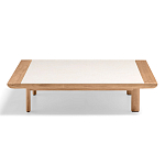 Дизайнерский кофейный стол из дерева с керамической столешницей уличный SWAY Coffee Table варинант исполнения - 5 | Loft Concept в Грозном