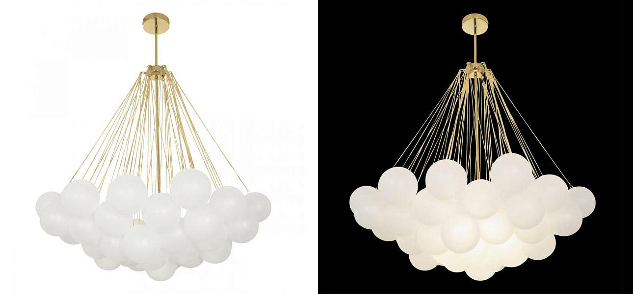 Люстра Белые Шары Apparatus Studio CLOUD Gold диаметр 100 см Люстра Белые Шары Apparatus Studio CLOUD Gold диаметр 100 см - Loft-Concept в Грозном