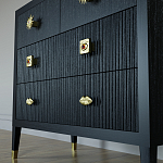 Бельевой Комод с 4 ящиками Elsa Dreams Black варинант исполнения - 3 | Loft Concept в Грозном