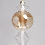 Подвесной светильник с вертикальной композицией из прозрачных и янтарных стеклянных шаров и ромбов Gabriel Scott Luna варинант исполнения - 16 | Loft Concept в Грозном