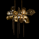 Люстра подвесная с 18-ю стеклянными плафонами с вертикальными подвесками Gilded Mirage  варинант исполнения - 4 | Loft Concept в Грозном