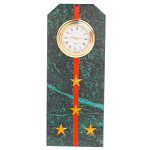 Часы погон ВС подарочные настольные из натурального камня Змеевик Military Clock варинант исполнения - 10 | Loft Concept в Грозном