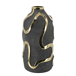 Ваза с золотыми акцентными полосами на черном матовом фоне Accent Tape варинант исполнения - 2 | Loft Concept в Грозном