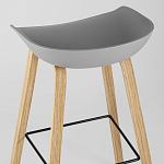 Барный стул на ножках из натурального дерева Boras Grey варинант исполнения - 6 | Loft Concept в Грозном