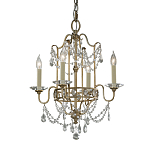 Люстра подвеная с 4-мя лампами и стеклянными подвесками в классическом стиле Feiss варинант исполнения - 1 | Loft Concept в Грозном