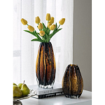 Ваза стеклянная янтарного цвета с текстурированным силуэтом Carambola варинант исполнения - 5 | Loft Concept в Грозном