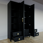 Большой шкаф с витриной Elsa Dreams Black варинант исполнения - 3 | Loft Concept в Грозном