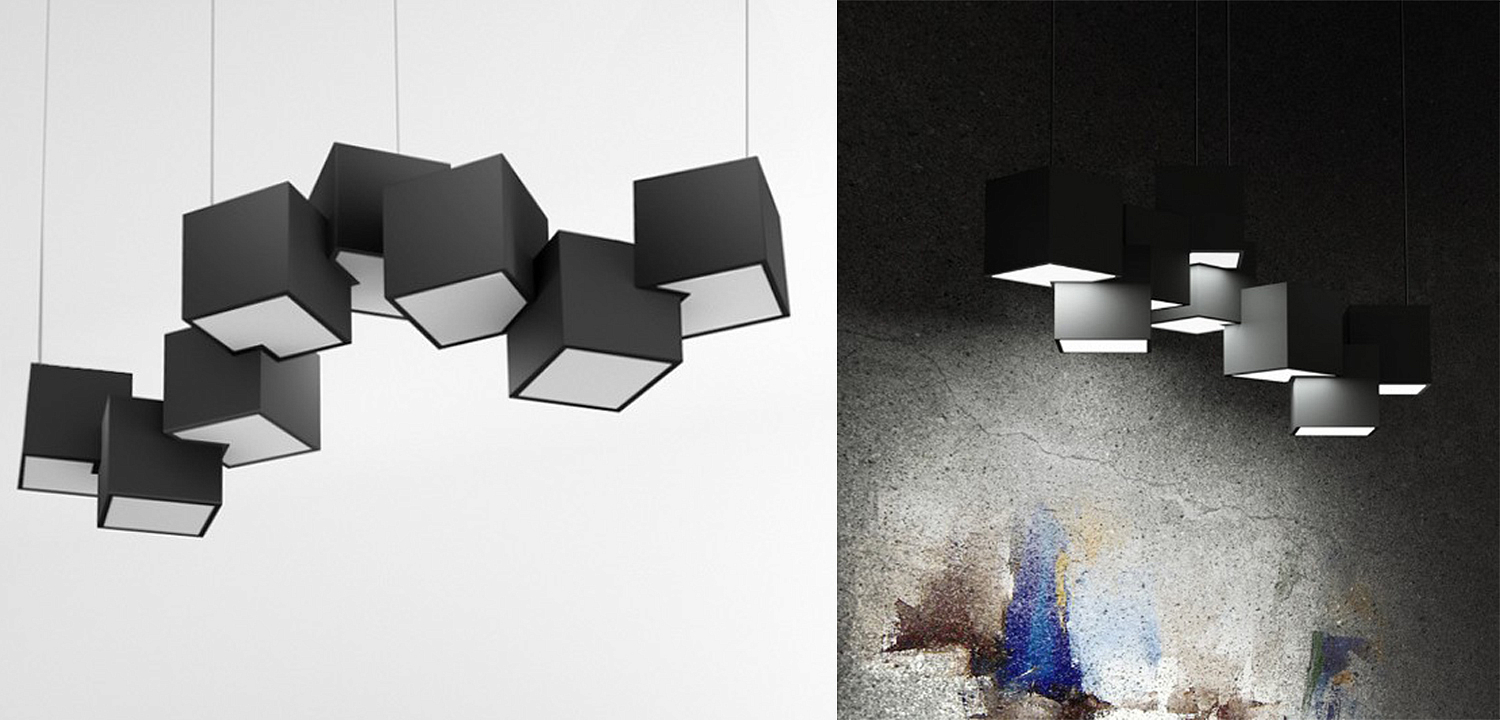 Дизайнерский светодиодный светильник Черный Eight Squares Lamp Дизайнерский светодиодный светильник Черный Eight Squares Lamp - Loft-Concept в Грозном