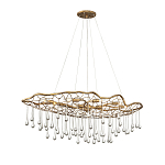 Люстра подвесная золотого цвета с металлическим сетчатым основанием и стеклянными каплевидными подвесками Hinkley варинант исполнения - 7 | Loft Concept в Грозном