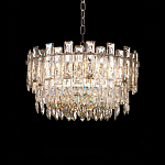 Круглая люстра с хрустальными подвесками на серебряном каркасе Gorgeous Crystal Light варинант исполнения - 8 | Loft Concept в Грозном