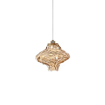 Подвесной светильник с плафоном из фактурного светло-янтарного стекла Light Ensemble варинант исполнения - 2 | Loft Concept в Грозном