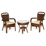 Комплект террасный из ротанга Eloise коричневый варинант исполнения - 1 | Loft Concept в Грозном