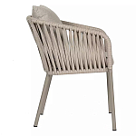 Стул серо-бежевый с декоративным плетением на спинке и подлокотниках Chair Weave варинант исполнения - 2 | Loft Concept в Грозном