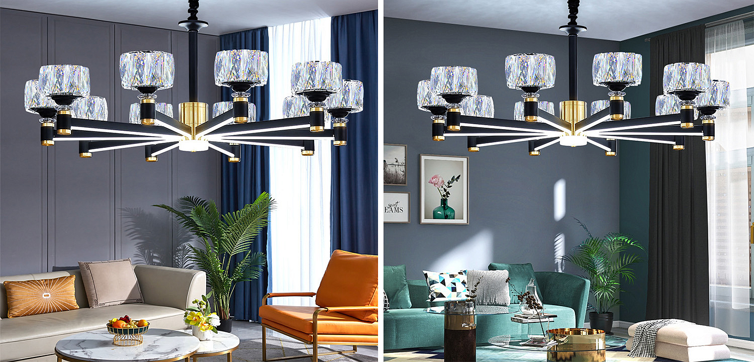 Дизайнерская Люстра 10 хрустальных плафонов Crystal Shades Chandelier Дизайнерская Люстра 10 хрустальных плафонов Crystal Shades Chandelier - Loft-Concept в Грозном