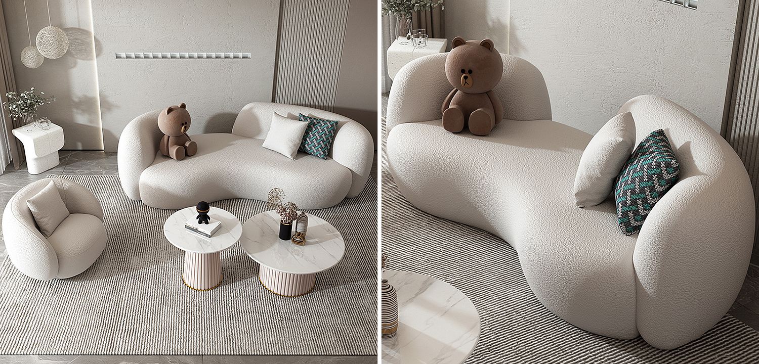Диван Elliot White Boucle Collection Sofa Диван Elliot White Boucle Collection Sofa - Loft-Concept в Грозном