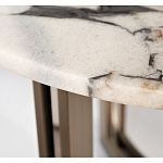 Столик журнальный с круглой мраморной столешницей Unique Stone Design варинант исполнения - 3 | Loft Concept в Грозном