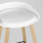 Барный стул на ножках из натурального дерева Boras White варинант исполнения - 7 | Loft Concept в Грозном