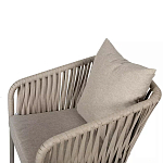 Стул серо-бежевый с декоративным плетением на спинке и подлокотниках Chair Weave варинант исполнения - 8 | Loft Concept в Грозном