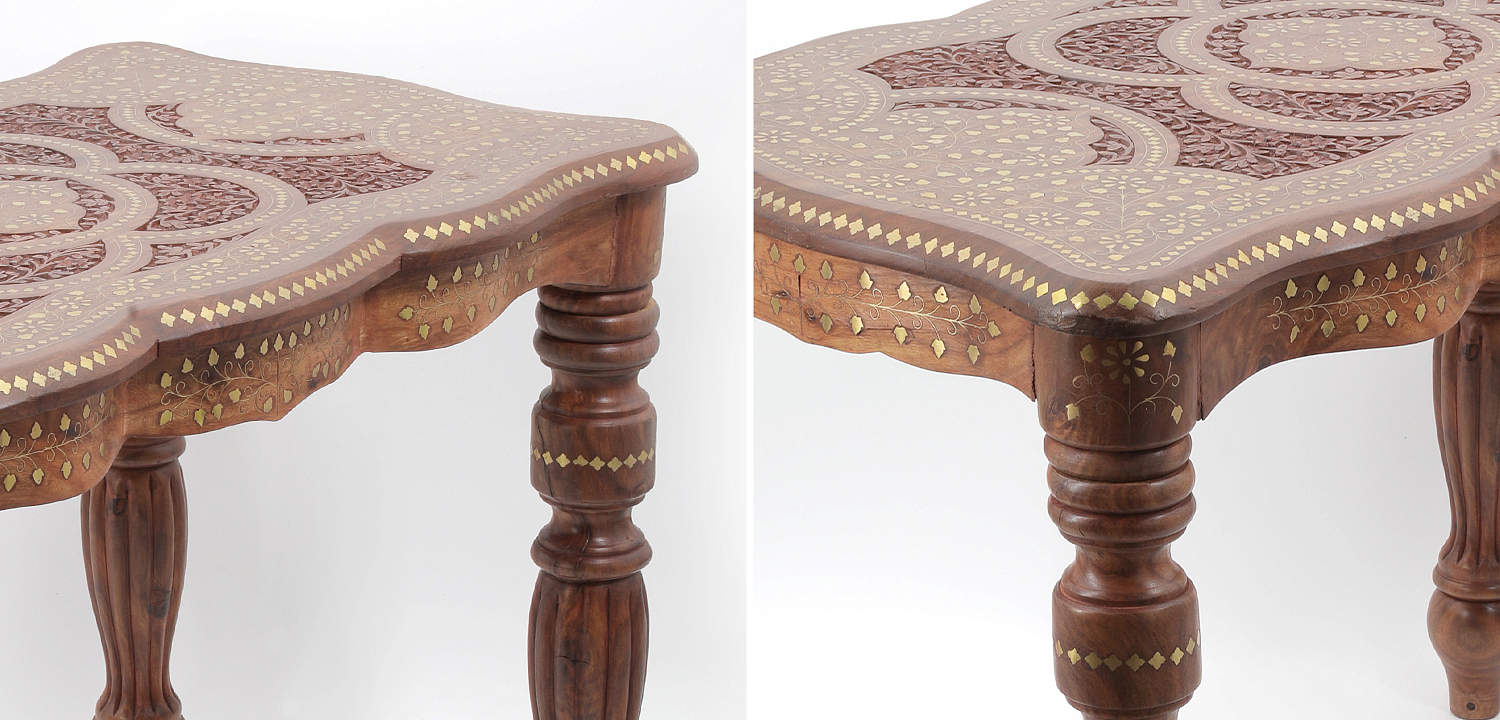 Кофейный стол из дерева с инкрустацией Wooden Bone Inlay Coffee Table Кофейный стол из дерева с инкрустацией Wooden Bone Inlay Coffee Table - Loft-Concept в Грозном