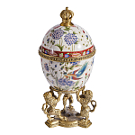 Шкатулка в форме яйца на величественных львах из фарфора с бронзовыми элементами Eden Garden варинант исполнения - 4 | Loft Concept в Грозном