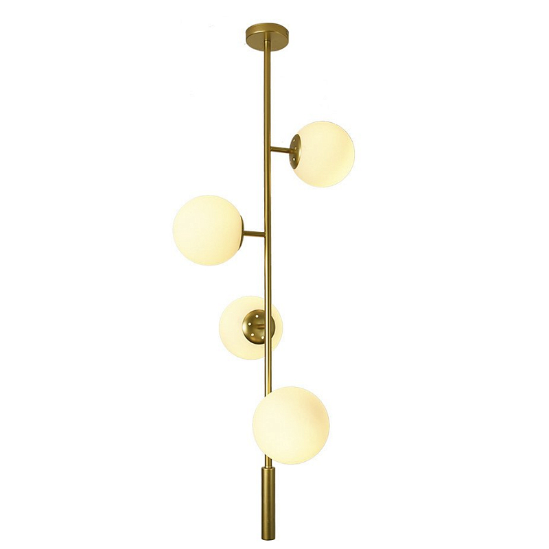 Люстра Bubble Chandelier vertical Белый Латунь Люстра Bubble Chandelier vertical Белый Латунь в Грозном | Loft Concept