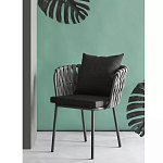 Стул мягкий с декором в виде плетеных лент на спинке и подлокотниках Semicircular Chair Decorated with Ribbons варинант исполнения - 1 | Loft Concept в Грозном