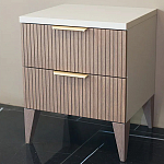 Тумба прикроватная коричневая с белой столешницей и двумя ящиками Harper Line варинант исполнения - 1 | Loft Concept в Грозном