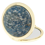 Зеркало карманное складное круглое из натурального камня Лазурит в подарочной упаковке Gold Stone Mirrors варинант исполнения - 2 | Loft Concept в Грозном