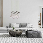 Люстра с 7-ю прозрачными плафонами из стекла в форме капли на круглом потолочном основании цвета хром Lucid Rain  варинант исполнения - 11 | Loft Concept в Грозном