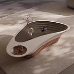 Журнальный столик фигурный со стеклянной столешницей Table Drop варинант исполнения - 1 | Loft Concept в Грозном