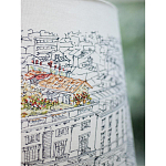 Настольная лампа с принтом на белом тканевом абажуре Roof Garden Lamp варинант исполнения - 4 | Loft Concept в Грозном