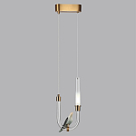 Подвесной светильник с декоративной фигуркой птицы на прозрачной изогнутой трубке Ganthea варинант исполнения - 4 | Loft Concept в Грозном