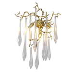 Бра с декором в виде ветвей и стеклянных подвесок в форме капель Droplet Chandelier варинант исполнения - 2 | Loft Concept в Грозном