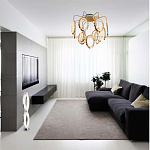 Потолочный светильник светодиодный с золотистым каркасом Ring of Fire варинант исполнения - 1 | Loft Concept в Грозном